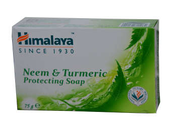Himalaya soap, 75g with neem and turmeric, against bacteria, viruses, acne, pimples, skin impurities, also for intimate hygiene